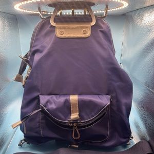 🥰 4/$25 - Vinyl Backpack - Blue - Thin Black Strap